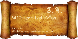 Böttger Madléna névjegykártya